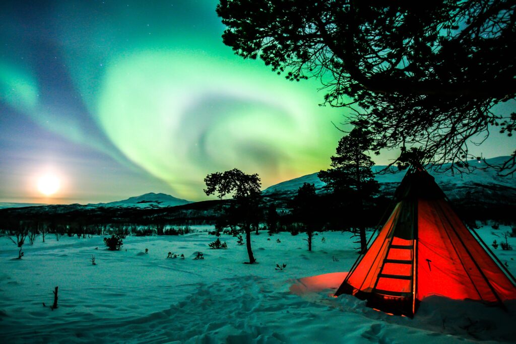 Swixer in Sweden, Northern lights